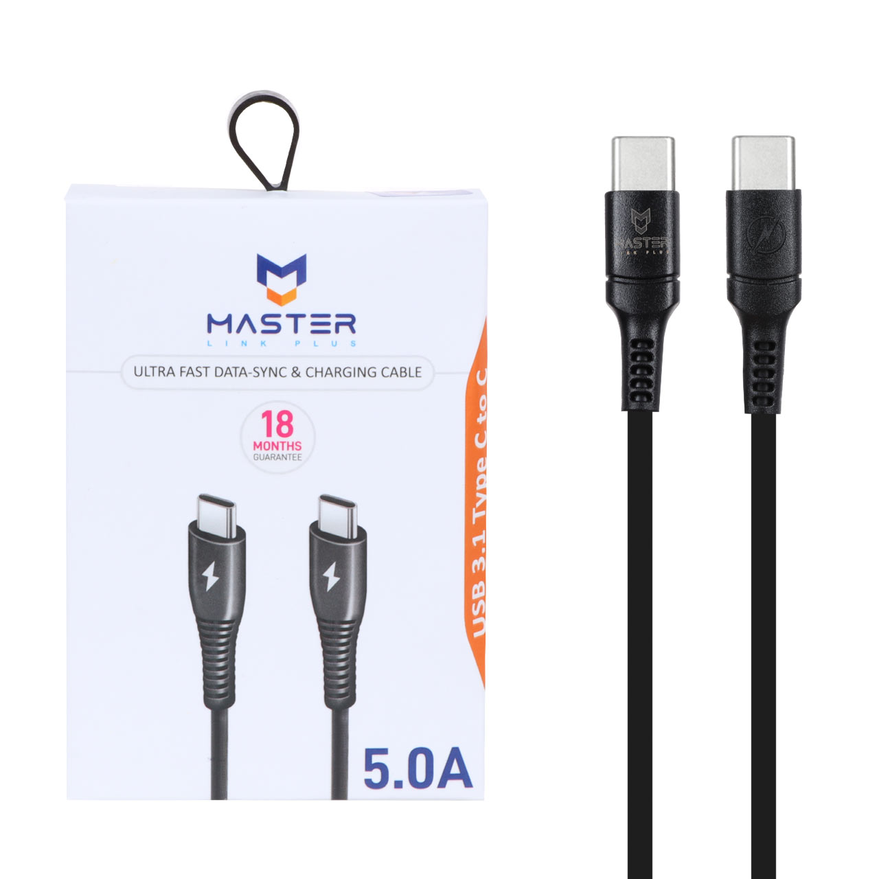 کابل شارژ فست MASTER  Type-C to Type-C مدل ETM 002 - مشکی